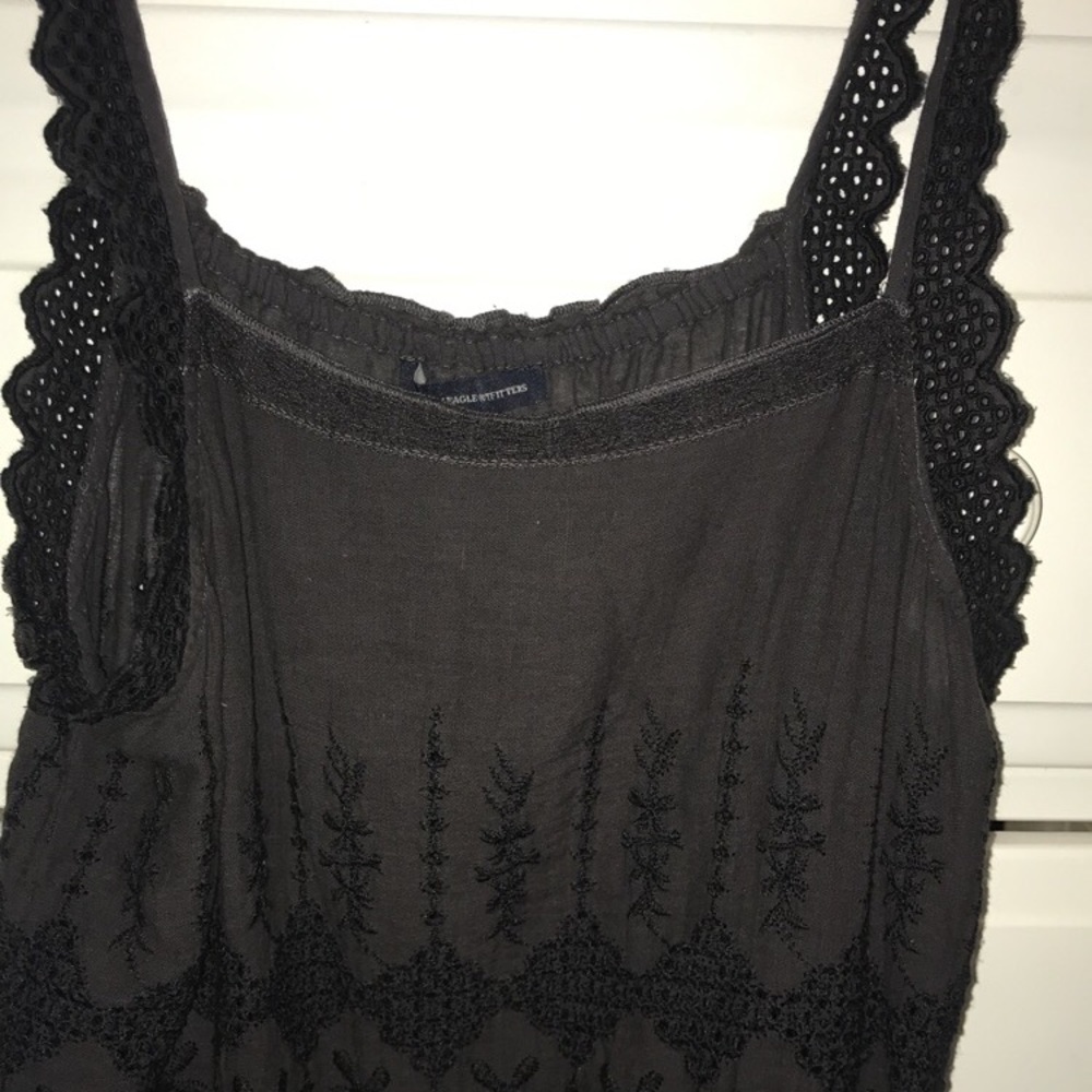 Black American Eagle Embroidered top